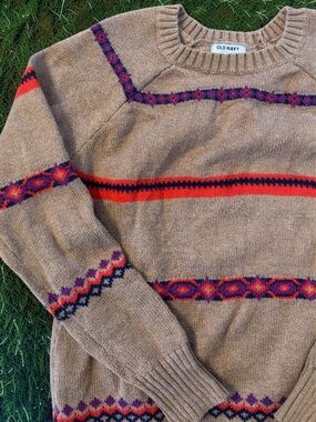 Knit Crewneck Sweater- Fair Isle